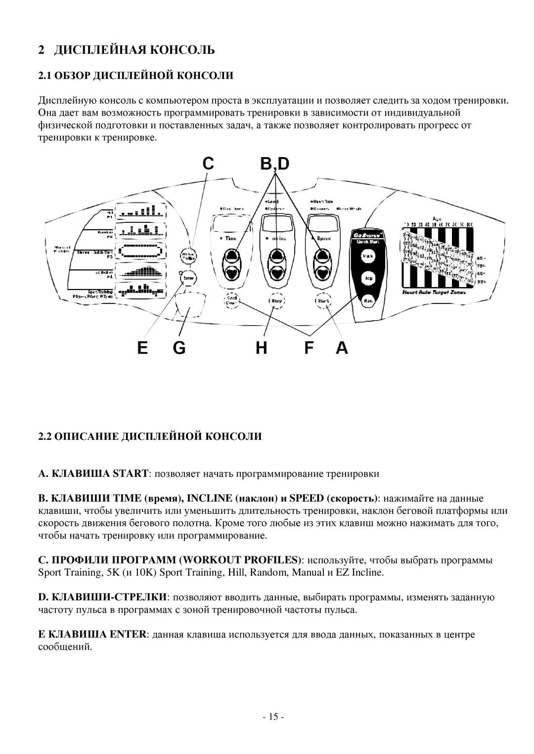 Life Fitness T5, T3 manual Дисплейная Консоль, Обзор Дисплейной Консоли, Описание Дисплейной Консоли 