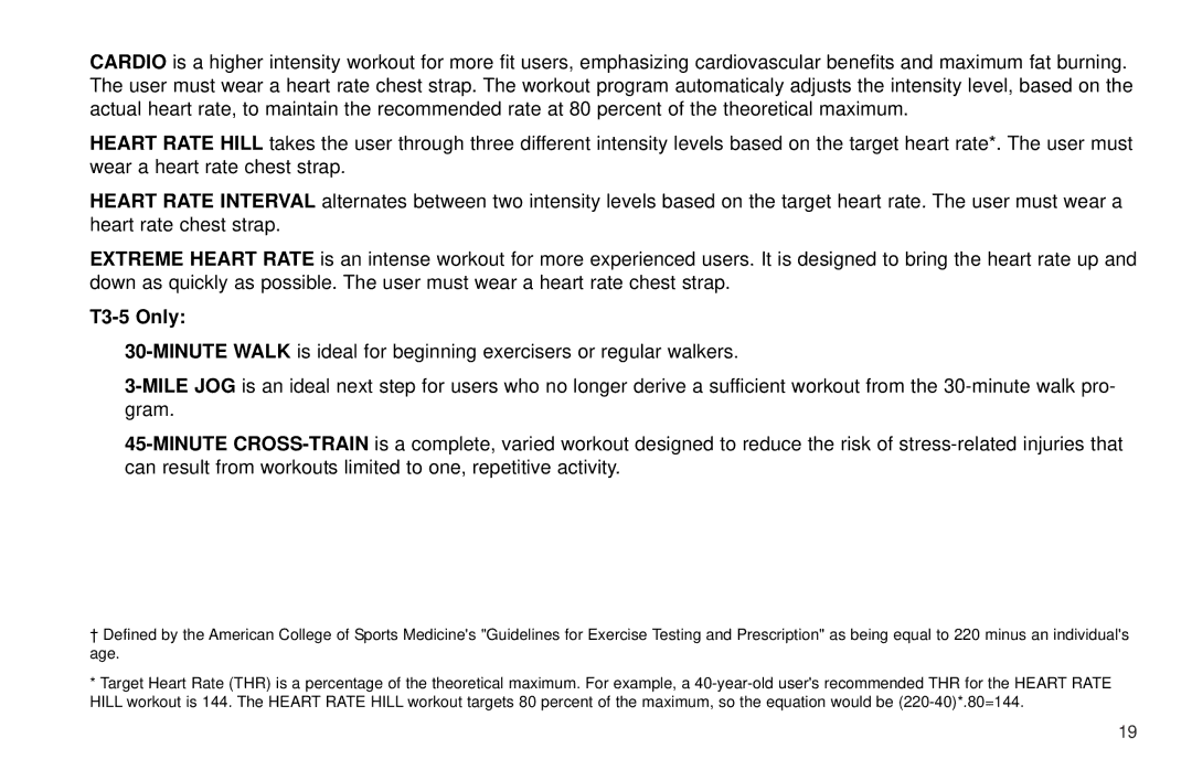 Life Fitness T30/T35 user manual T3-5 Only 