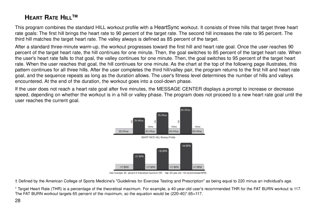 Life Fitness T30/T35 user manual Heart Rate Hilltm, 127 BPM 