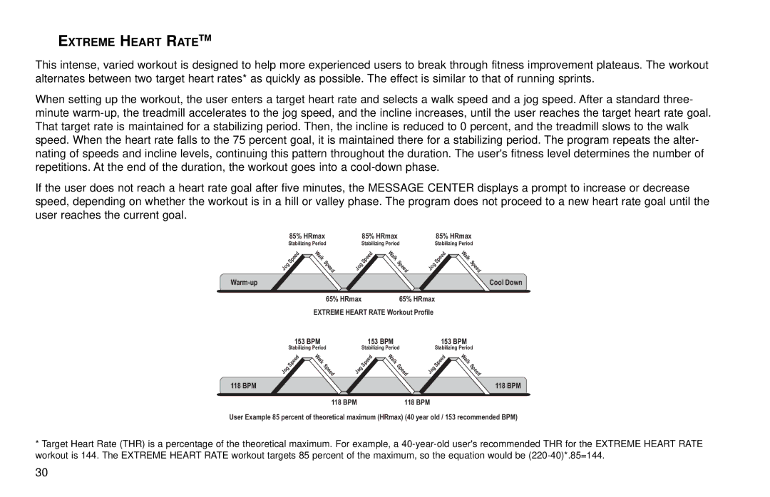 Life Fitness T30/T35 user manual Extreme Heart Ratetm 