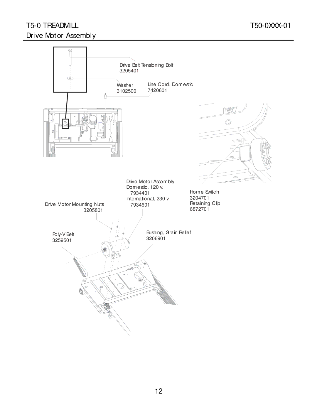 Life Fitness T5-0 manual Drive Motor Assembly 