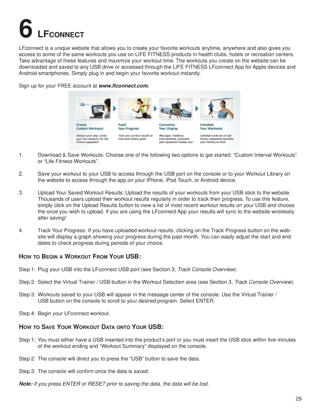 Life Fitness T5, M051-00K59-0014 owner manual Lfconnect 