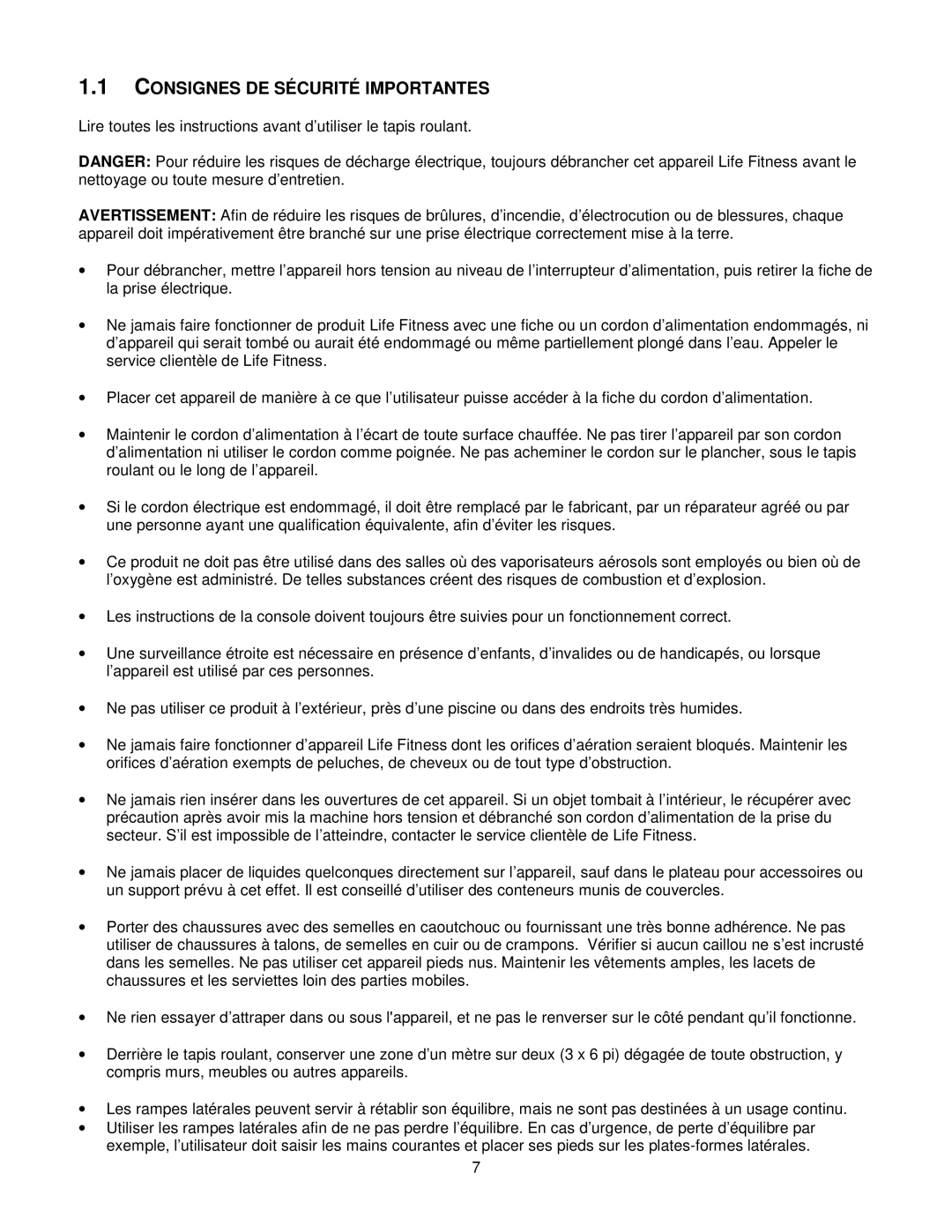 Life Fitness T5I, T3i manual Consignes DE Sécurité Importantes 