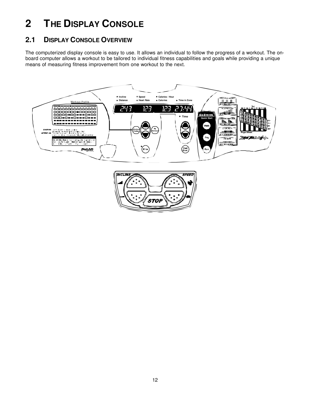 Life Fitness T5I manual Display Console Overview 