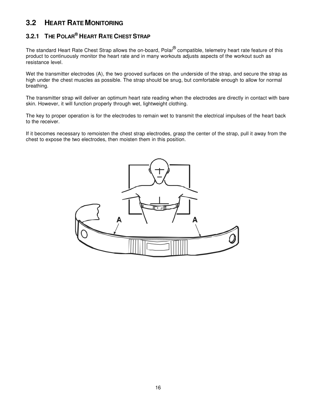 Life Fitness T5I manual Heart Rate Monitoring, Polar Heart Rate Chest Strap 