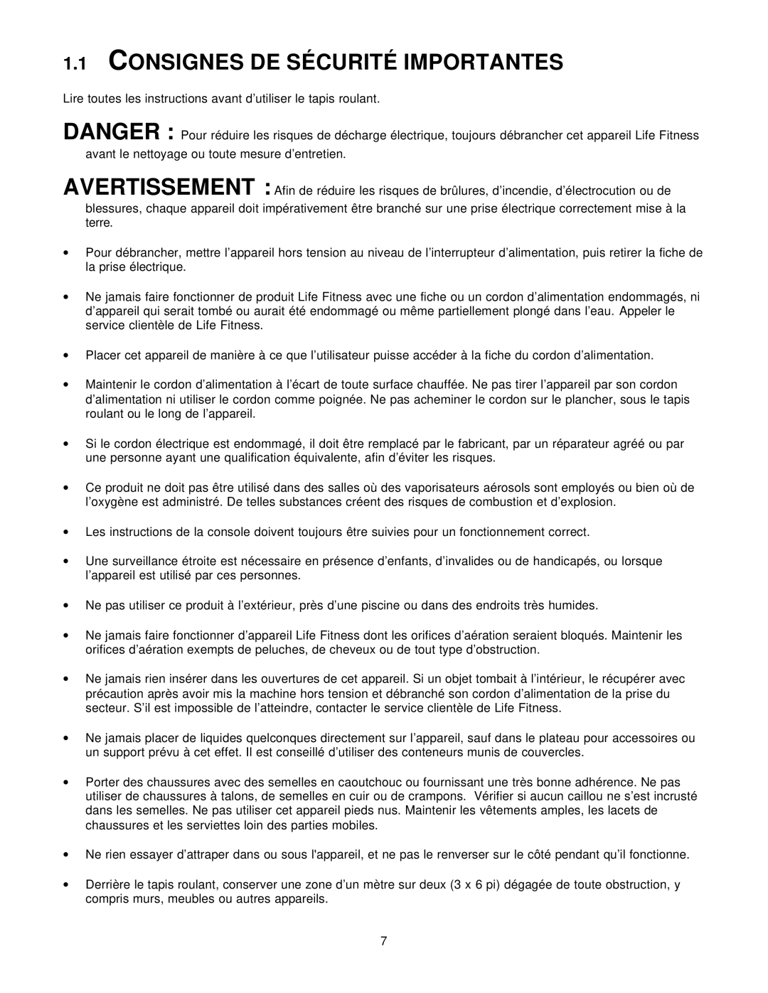 Life Fitness T5I manual Consignes DE Sécurité Importantes 