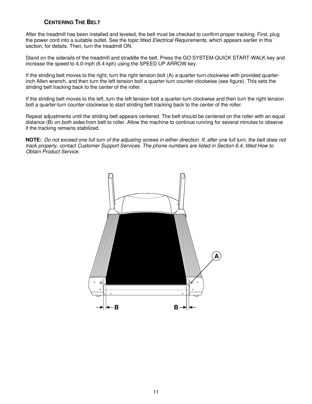 Life Fitness T5iw, T3i operation manual Centering the Belt 