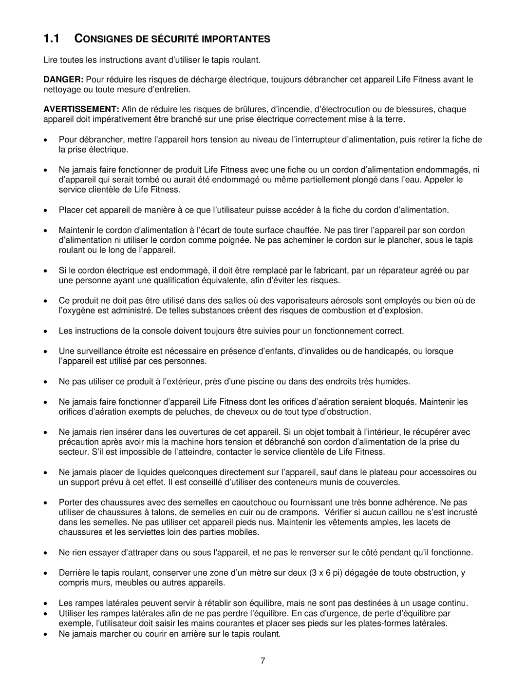 Life Fitness T5iw, T3i operation manual Consignes DE Sécurité Importantes 