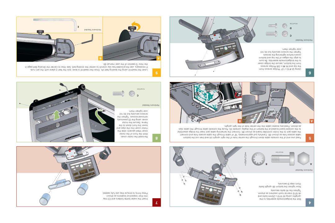 Life Fitness T7-0, T5-5 user manual Securely 3 step from bolts upright 8 bottom the tighten Now 