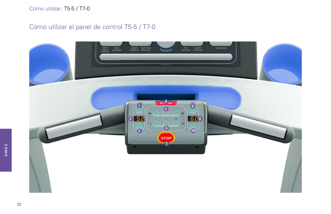 Life Fitness T7-0.T Series, T5-5 y manual Cómo utilizar el panel de control T5-5 / T7-0 