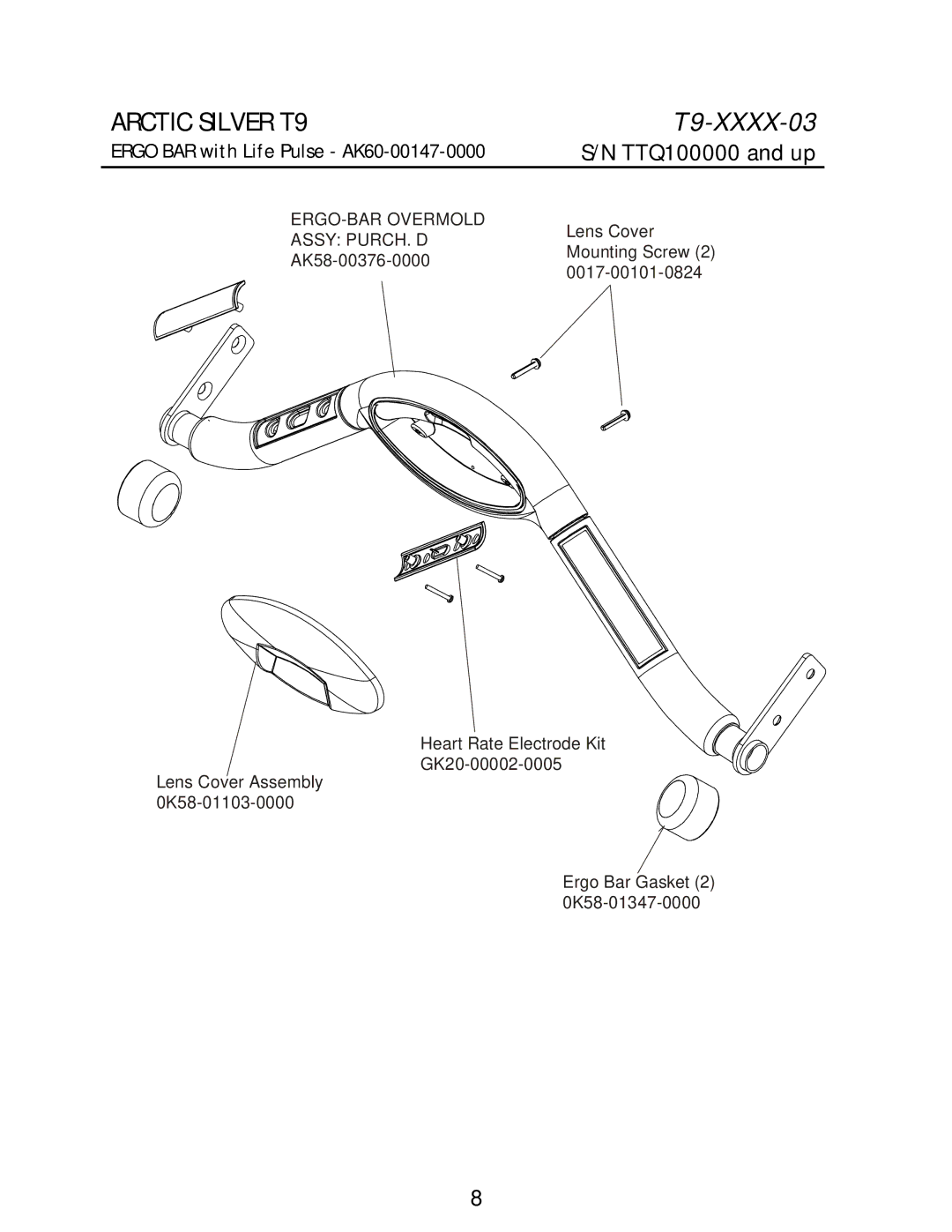 Life Fitness manual Arctic Silver T9 