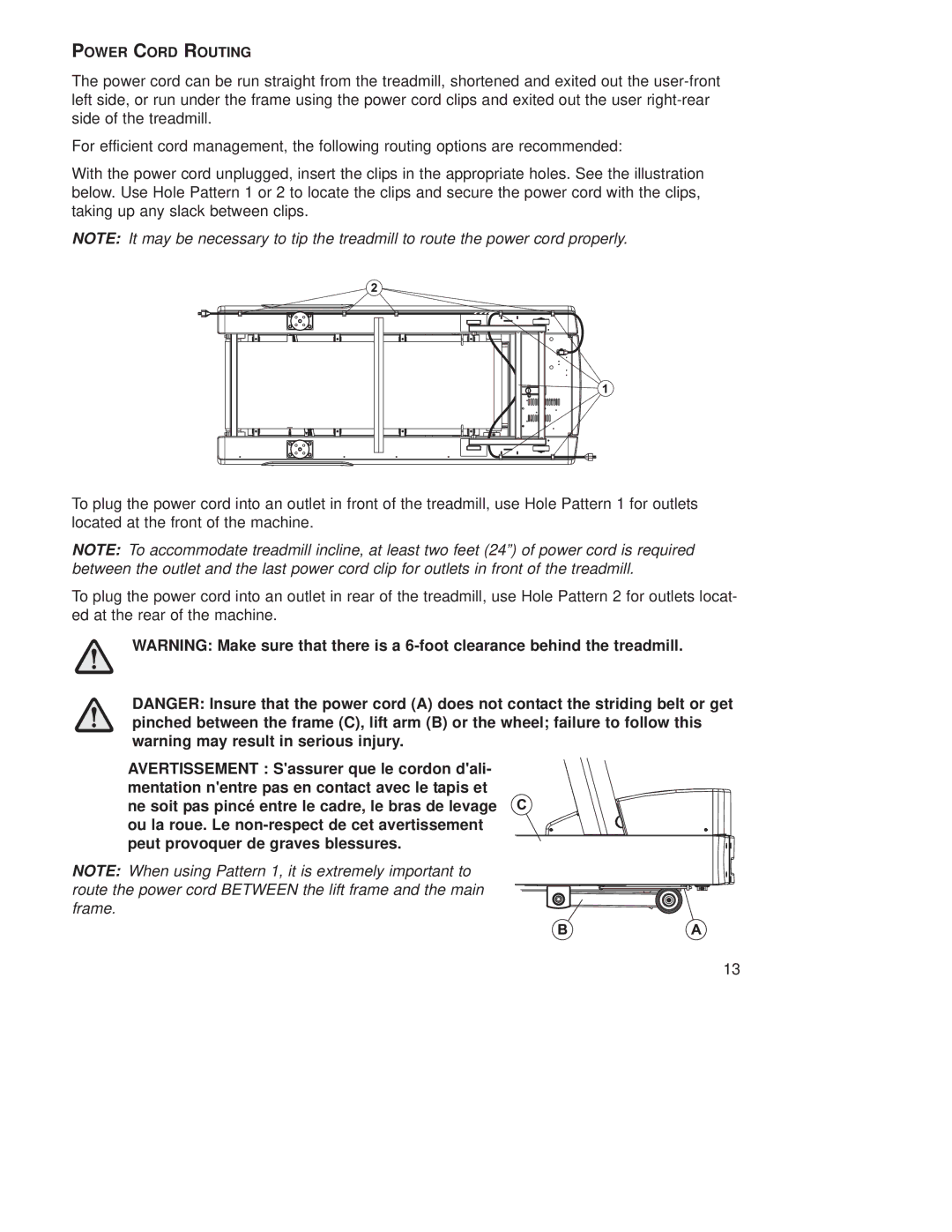 Life Fitness T9E operation manual Power Cord Routing 