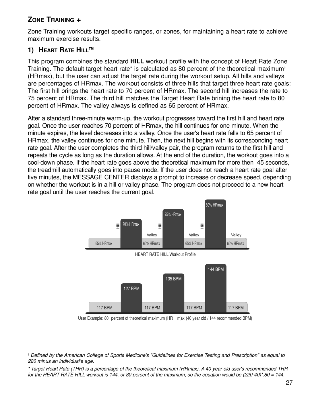 Life Fitness T9i operation manual Zone Training +, 127 BPM 