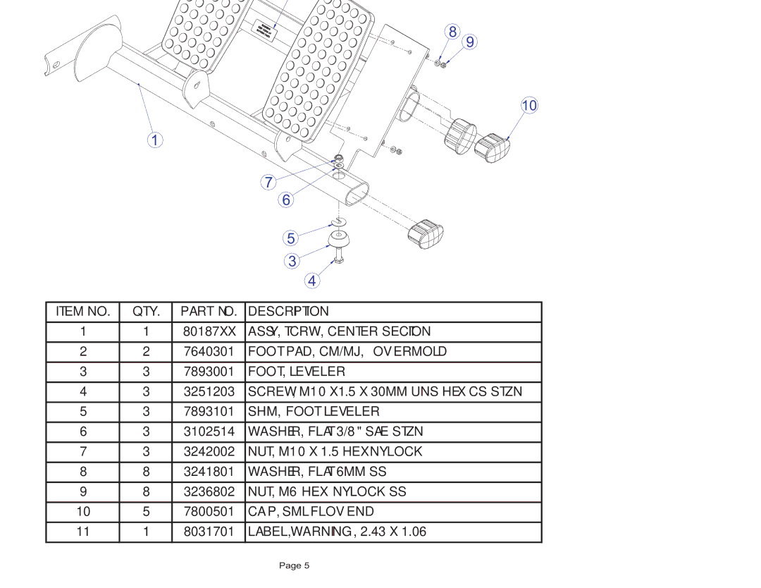 Life Fitness TCRW manual Tcrw Seated ROW Center Assembly 