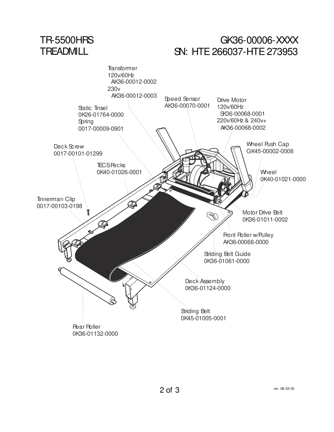 Life Fitness TR-5500HRS manual SN HTE 266037-HTE 