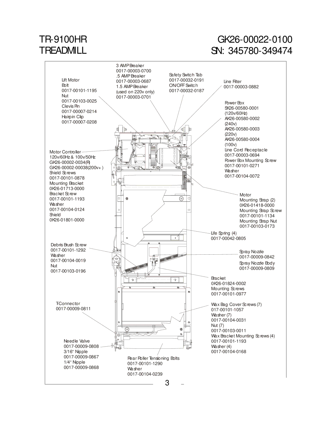 Life Fitness TR-9100 HR manual Treadmill 