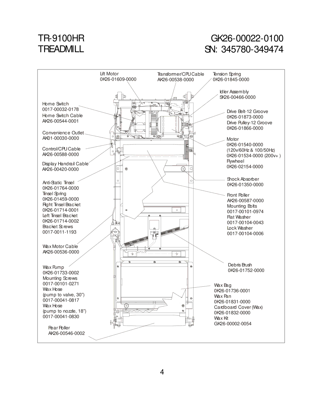 Life Fitness TR-9100 HR manual TR-9100HR GK26-00022-0100 