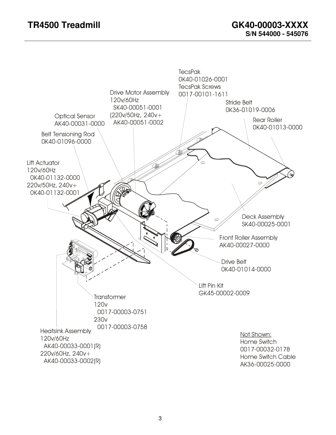 Life Fitness TR4500 manual Transformer 