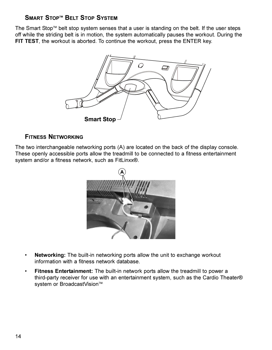 Life Fitness Treadmill manual Smart Stoptm Belt Stop System 