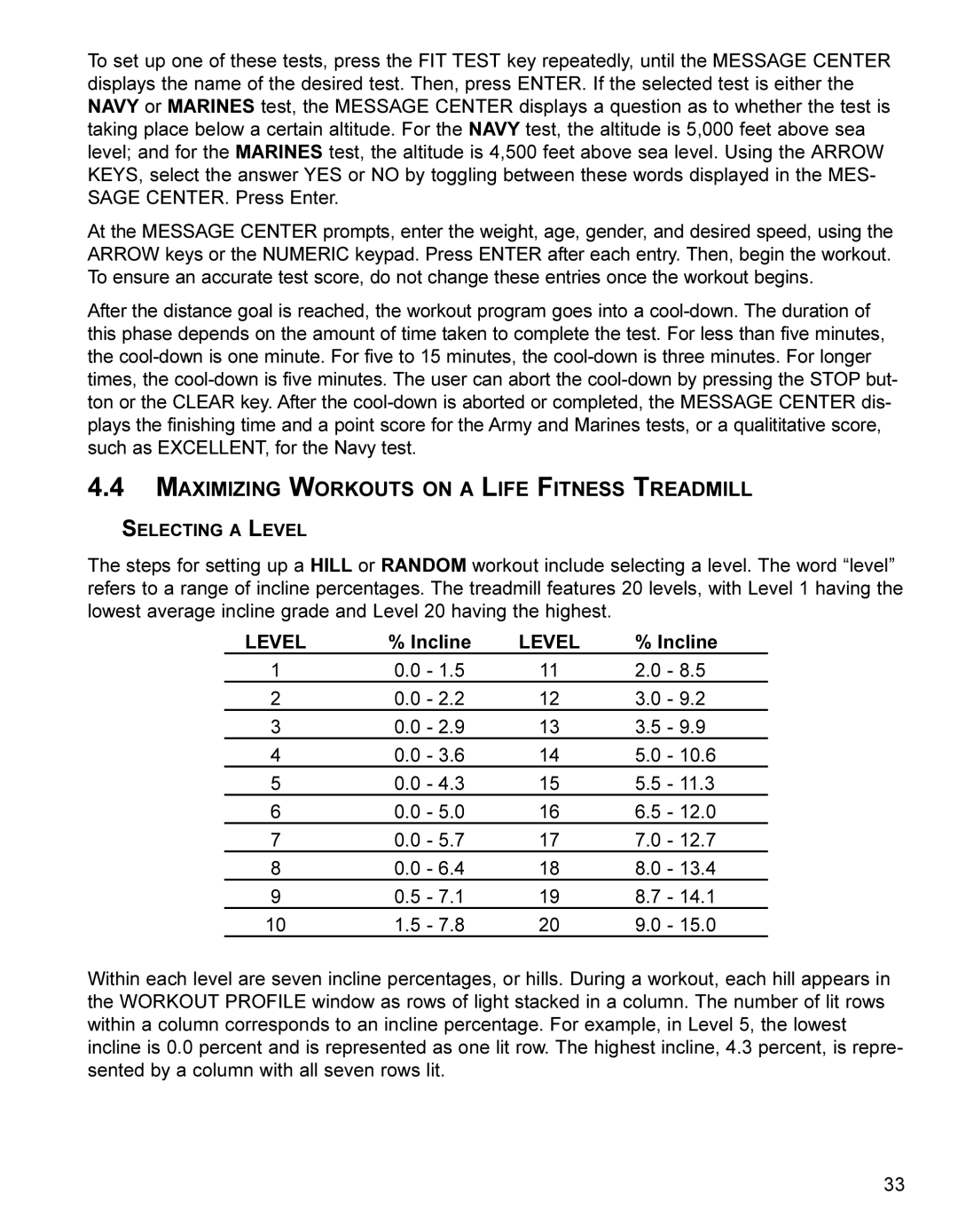 Life Fitness manual Maximizing Workouts on a Life Fitness Treadmill 