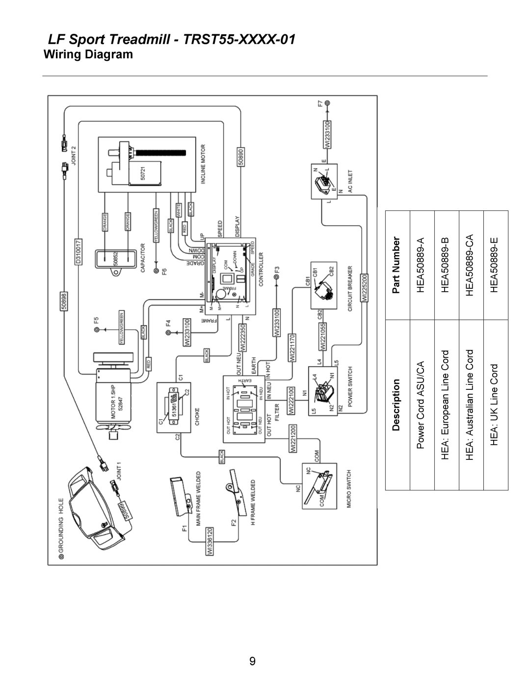 Life Fitness TRST55-XXXX-01 manual Wiring Diagram 