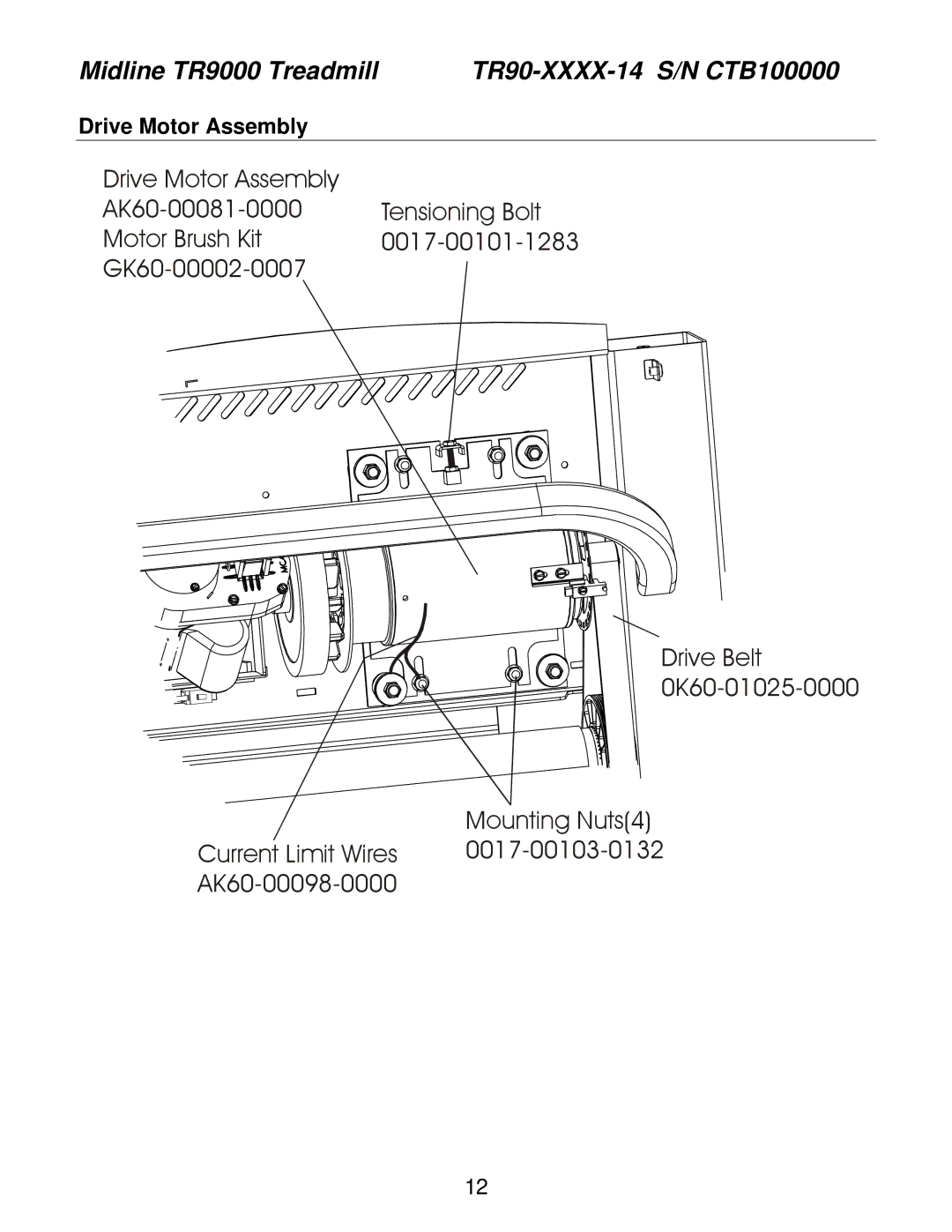 Life Fitness TRT9i, TR90, TR85 operation manual Drive Motor Assembly 