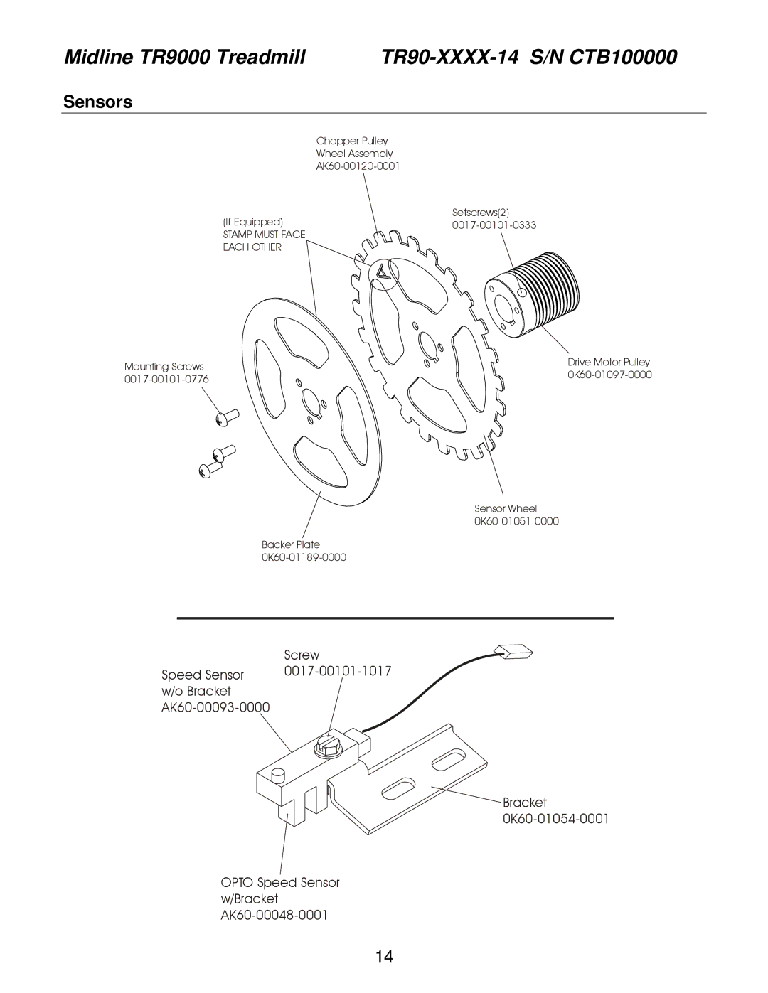 Life Fitness TR85, TRT9i, TR90 operation manual Sensors 