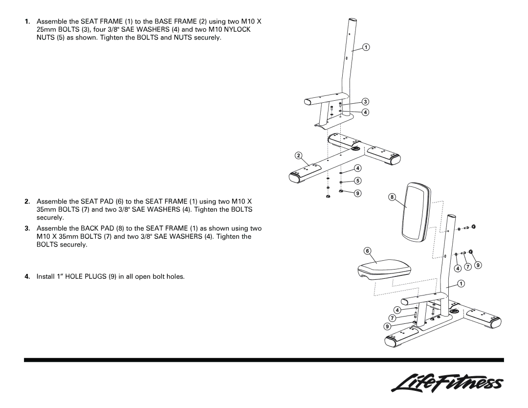 Life Fitness Utility Bench owner manual 