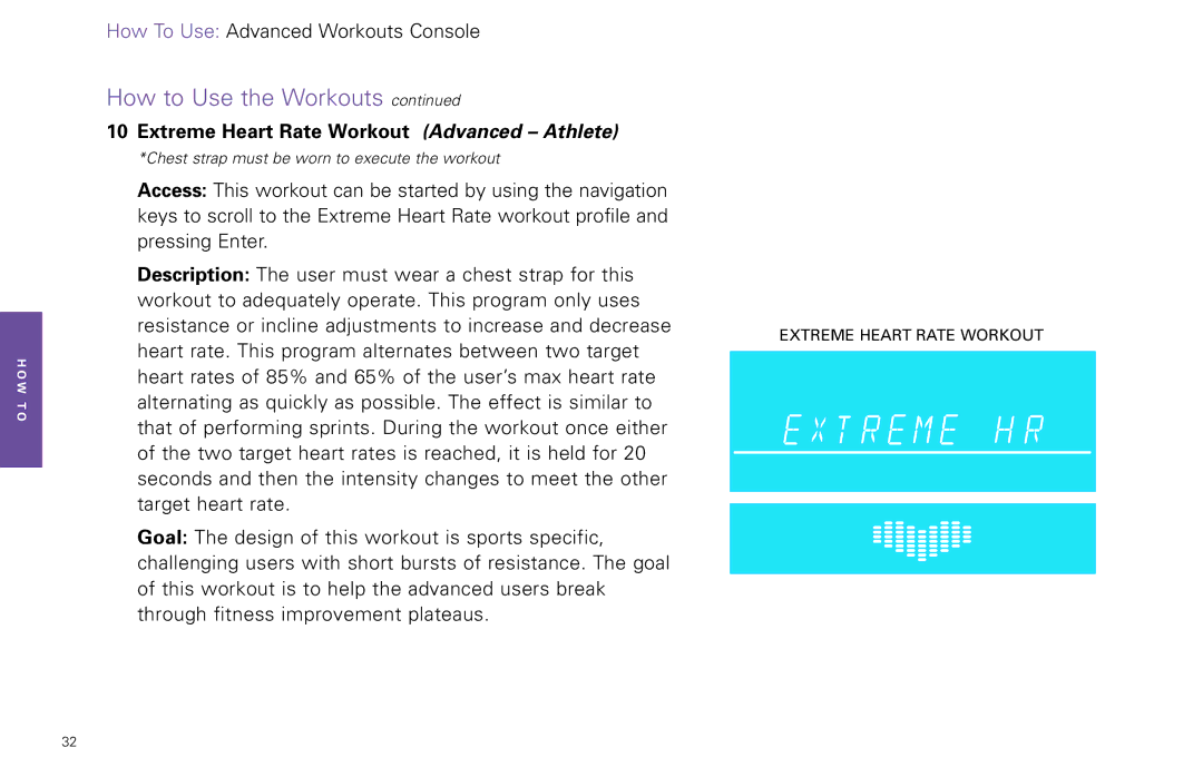 Life Fitness Video Gaming Accessories manual Extreme Heart Rate Workout Advanced Athlete 