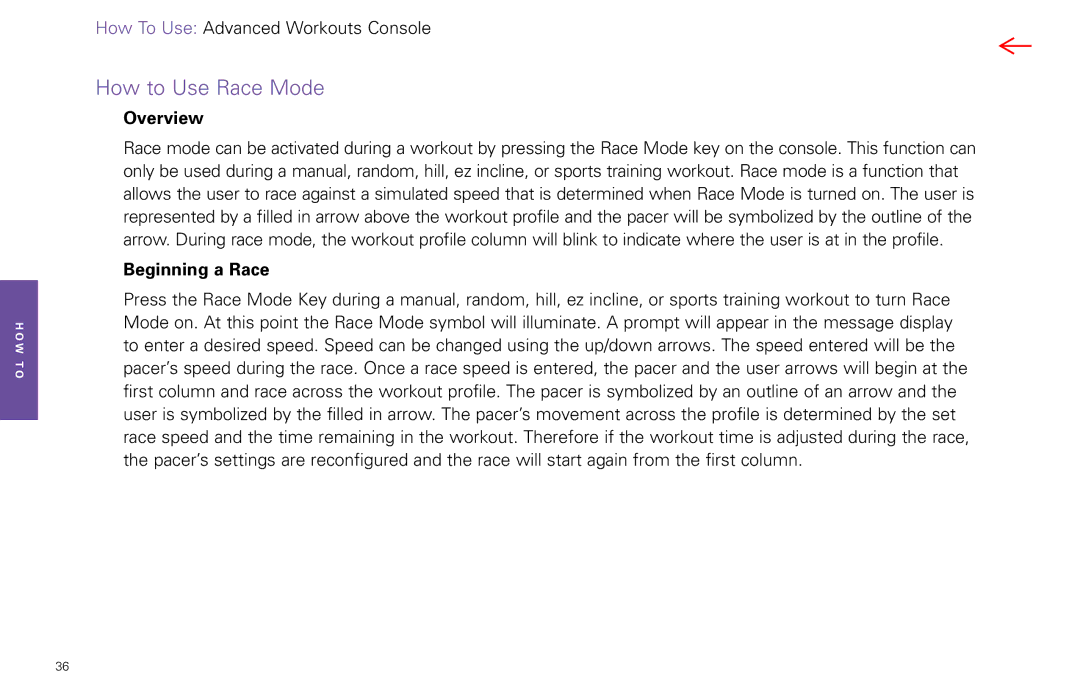 Life Fitness Video Gaming Accessories manual How to Use Race Mode, Beginning a Race 