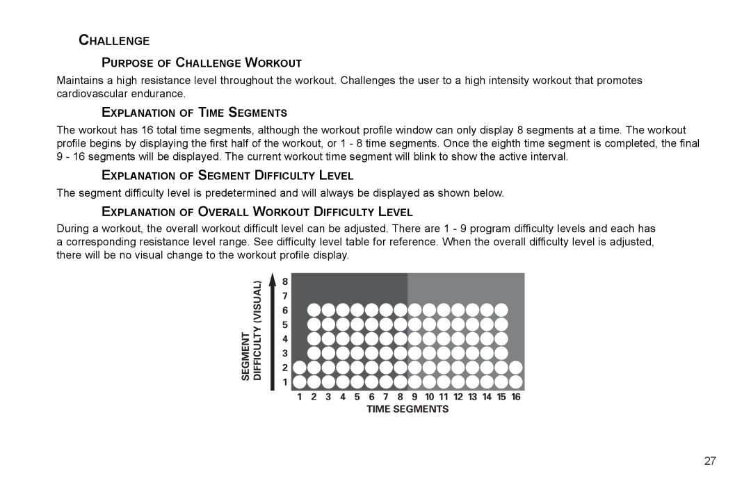 Life Fitness X3-0 user manual Challenge 