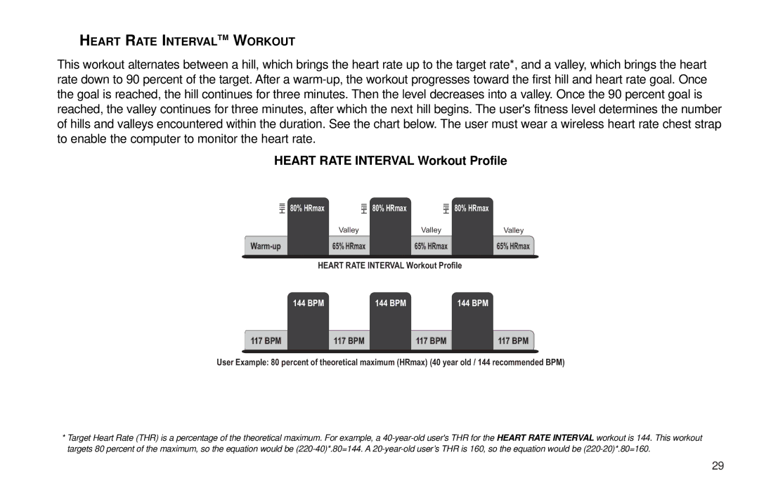 Life Fitness X3 5 user manual Heart Rate Interval Workout Profile, Heart Rate Intervaltm Workout 