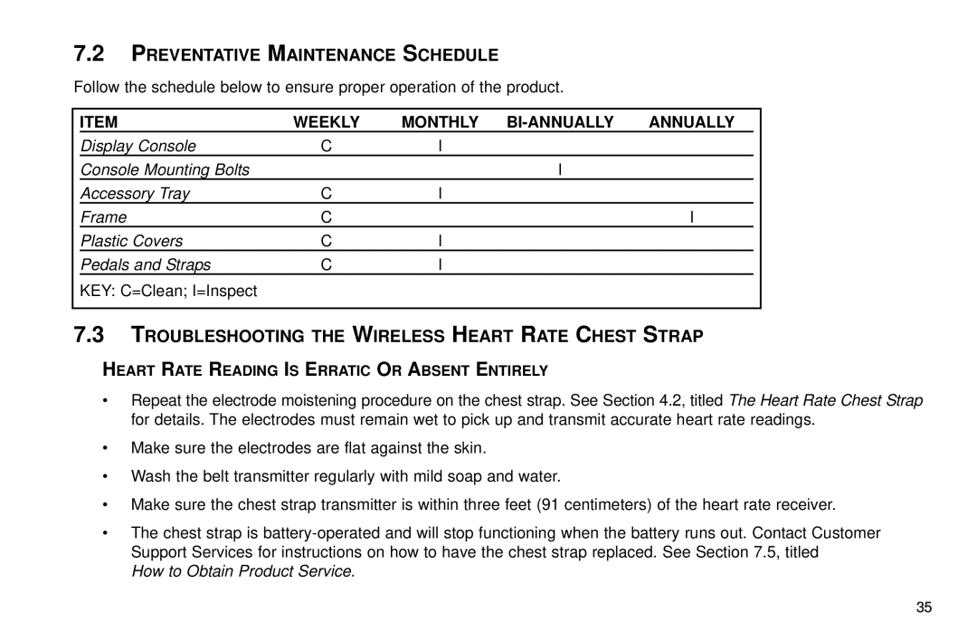 Life Fitness X3 5 Preventative Maintenance Schedule, Troubleshooting The Wireless Heart Rate Chest Strap, Display Console 