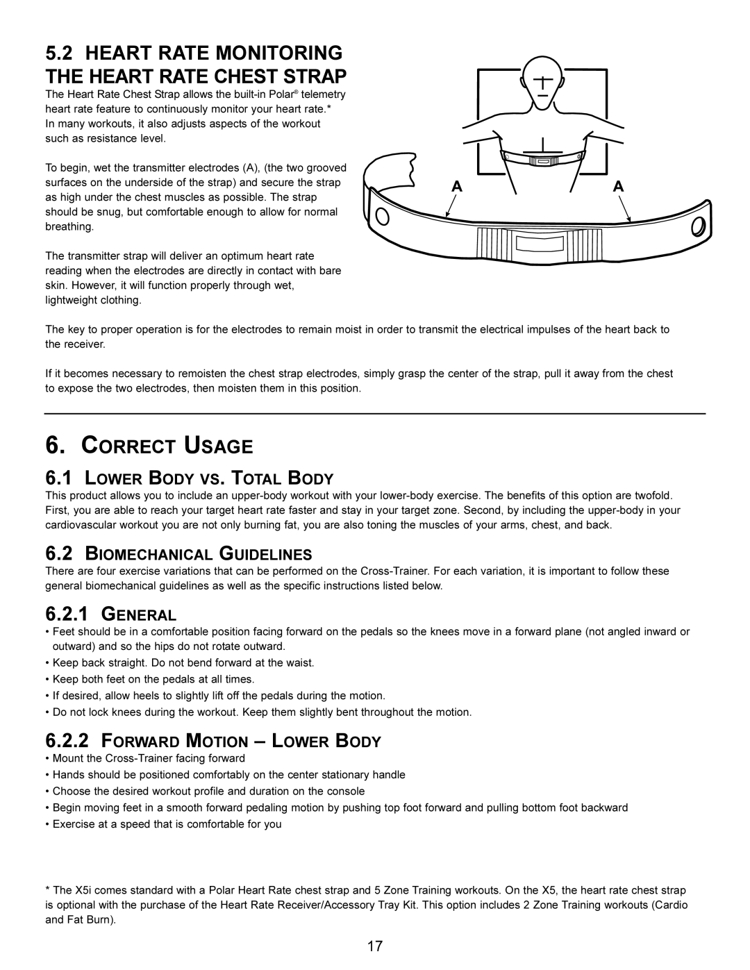 Life Fitness X5 Correct Usage, Lower Body VS. Total Body, Biomechanical Guidelines, General, Forward Motion Lower Body 