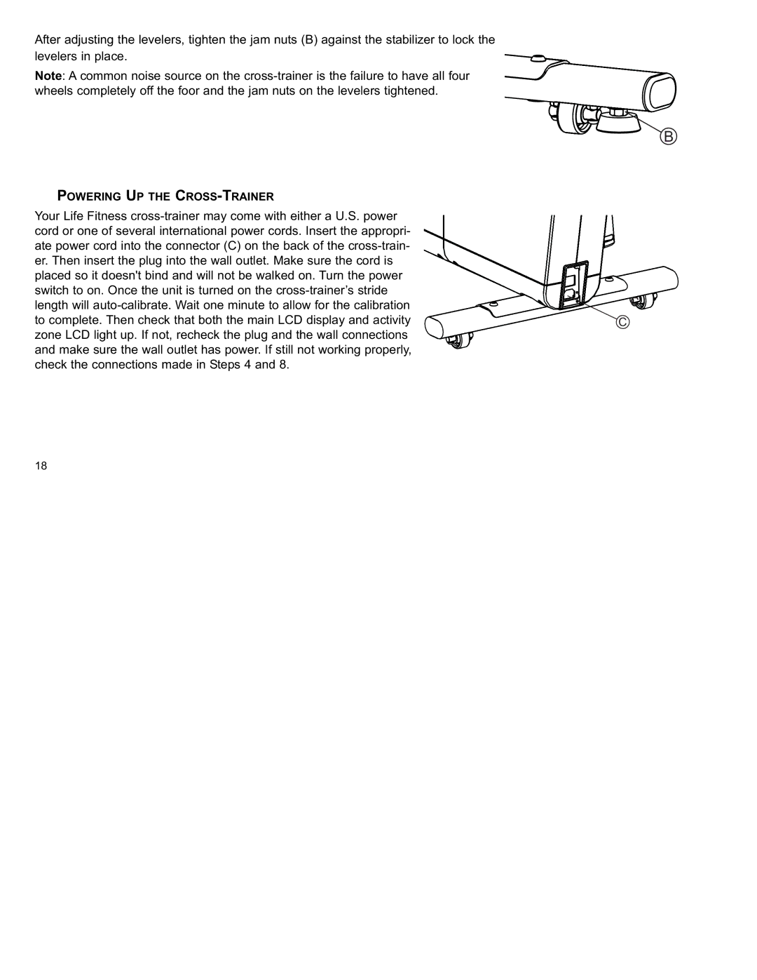 Life Fitness X8 manual Powering UP the CROSS-TRAINER 