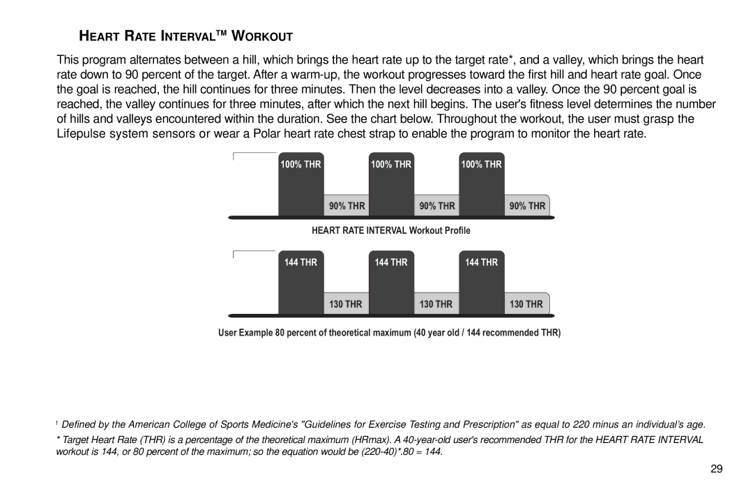 Life Fitness X9 user manual Heart Rate Intervaltm Workout, 130 THR 