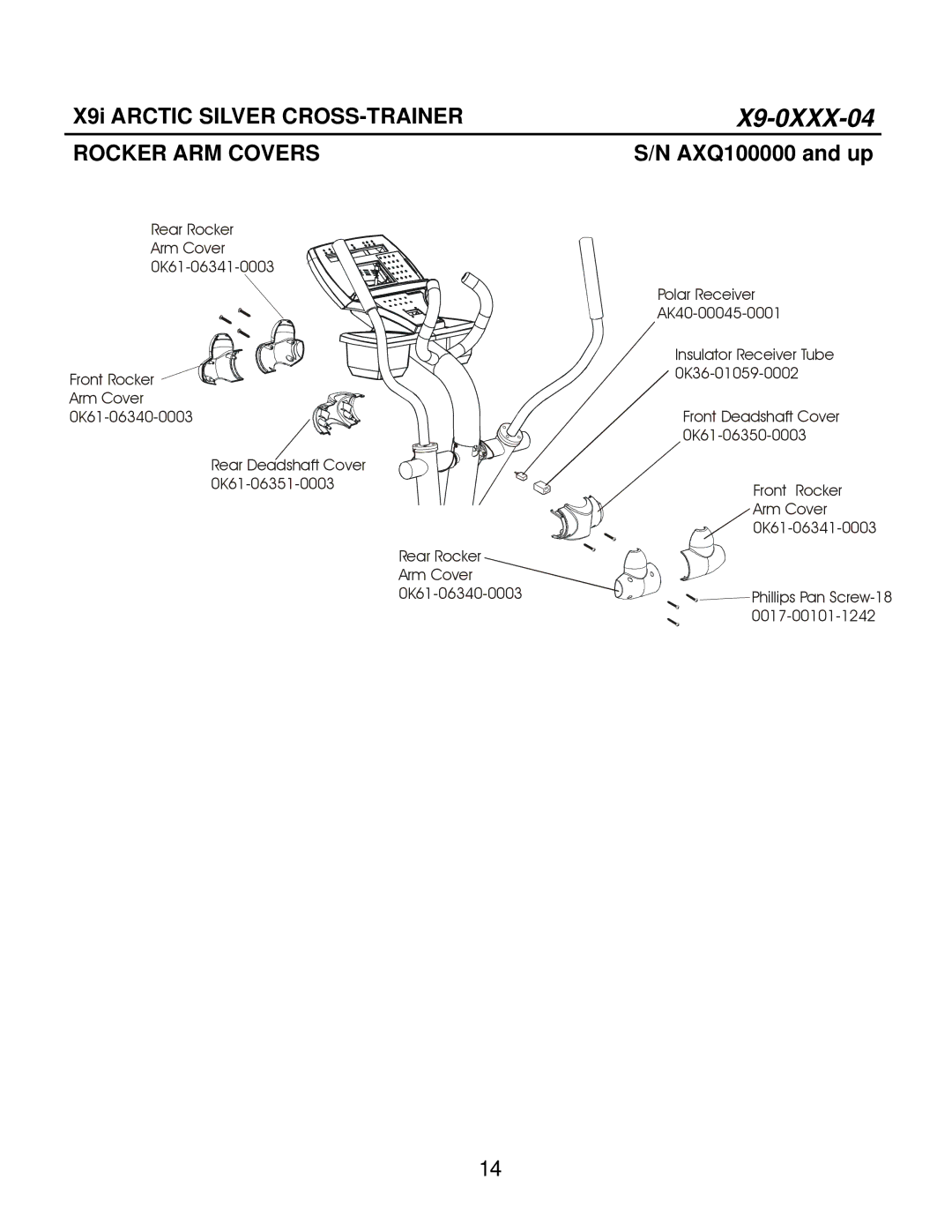 Life Fitness X9i manual Rocker ARM Covers 