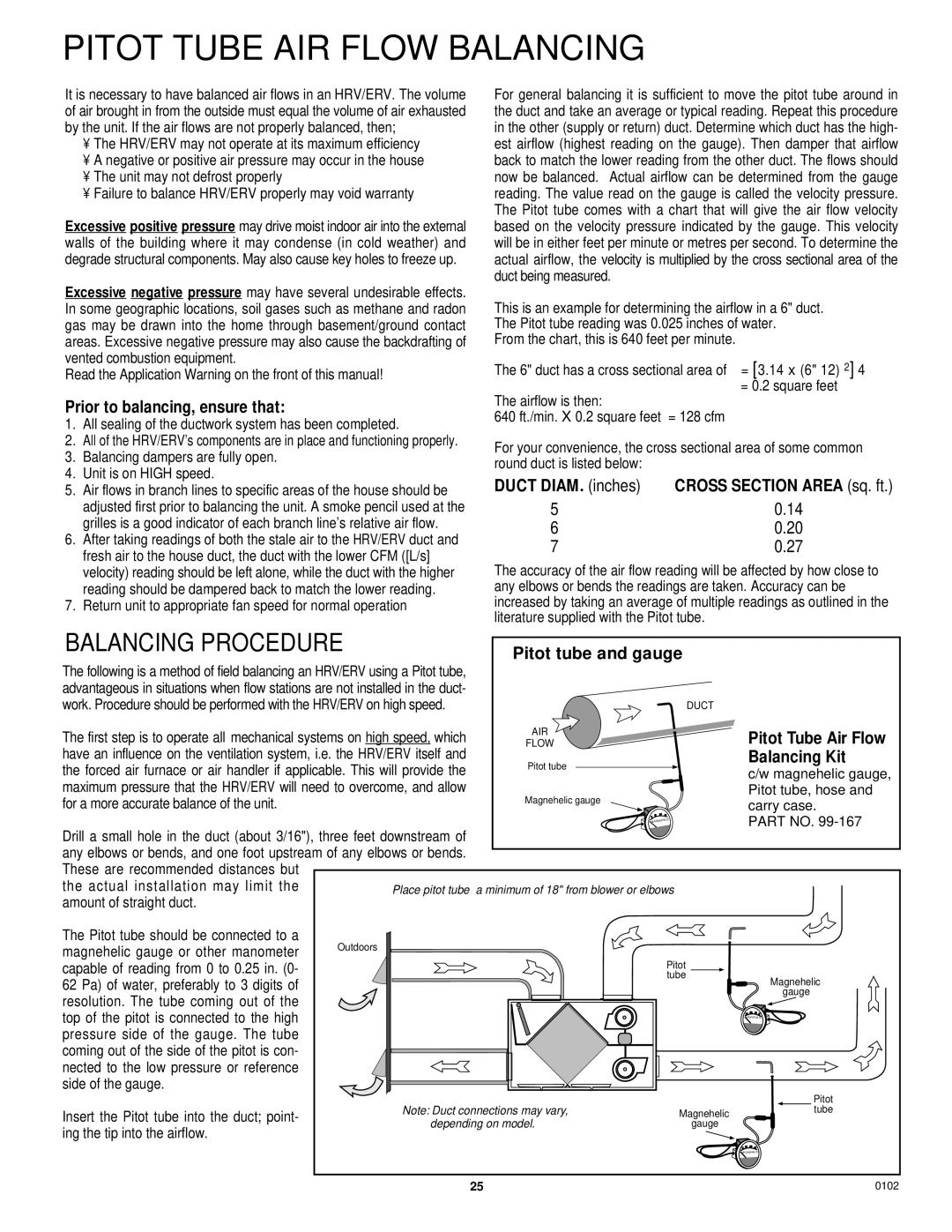 Lifebreath 95MAX, 200MAX, 155MAX, MAXTOP, 300DCS, 195DCS, 200ERVD installation manual Pitot Tube AIR Flow Balancing 