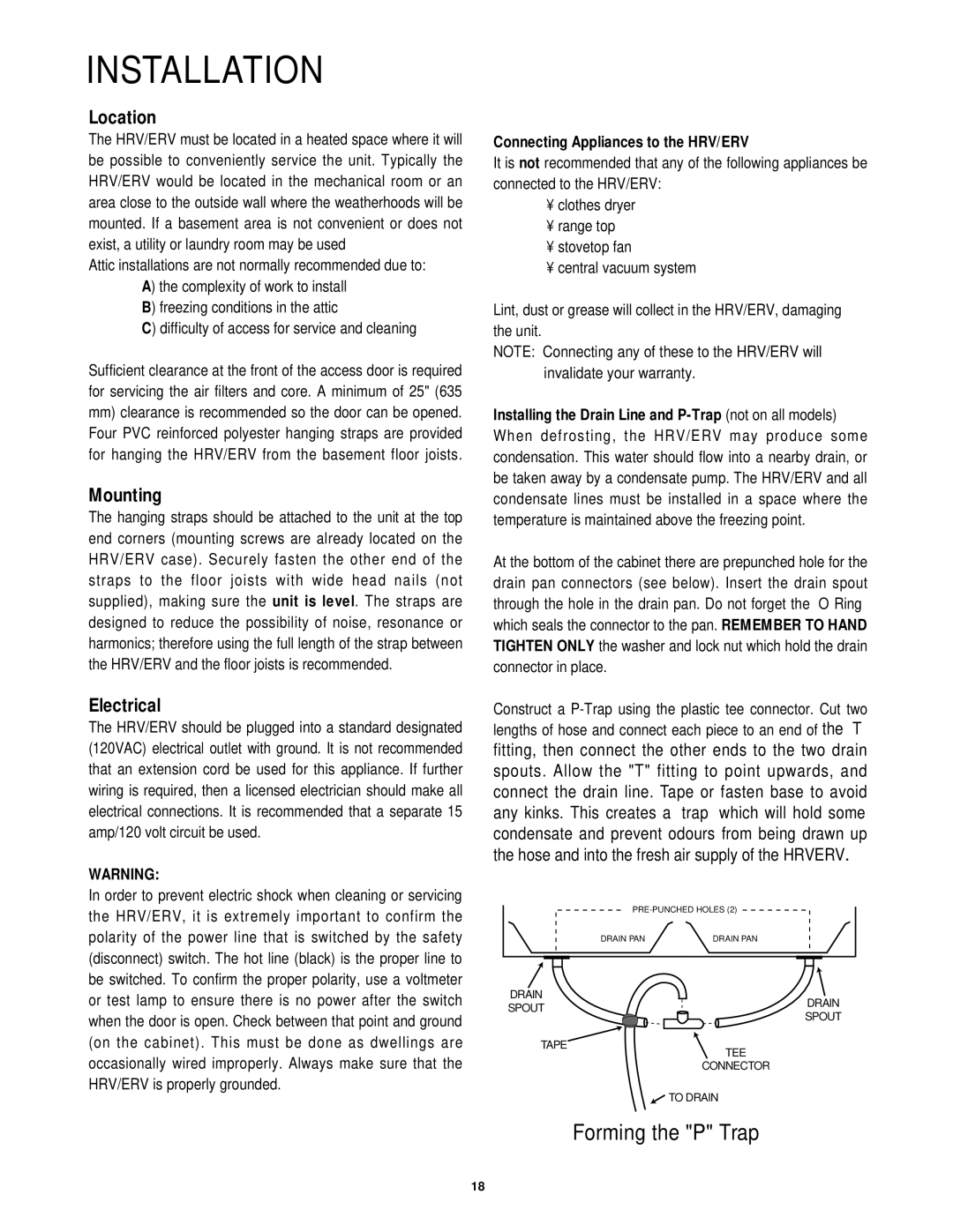 Lifebreath 200MAX, 95MAX, 155MAX installation manual Installation, Location 