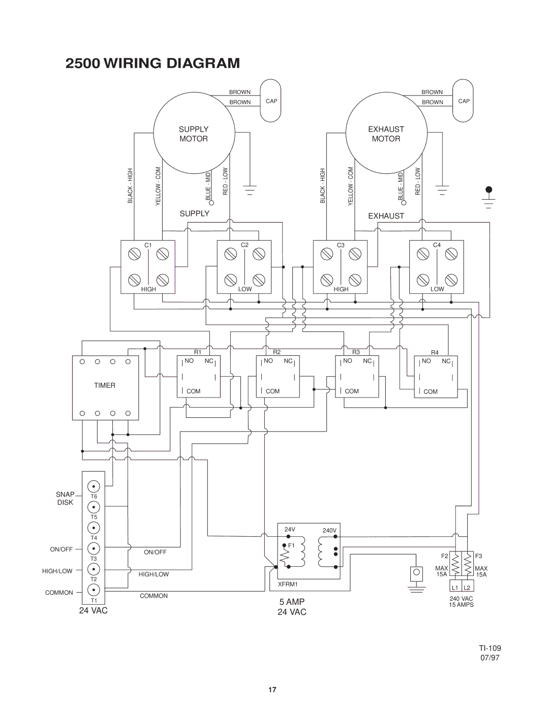 Lifebreath 2500EFD, 2500IFD specifications Wiring Diagram 