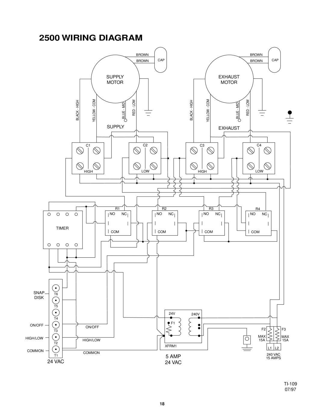 Lifebreath 2500IFD installation manual Wiring Diagram 