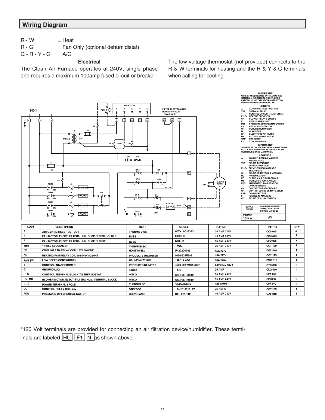 Lifebreath 60ELE operating instructions Wiring Diagram, Electrical 