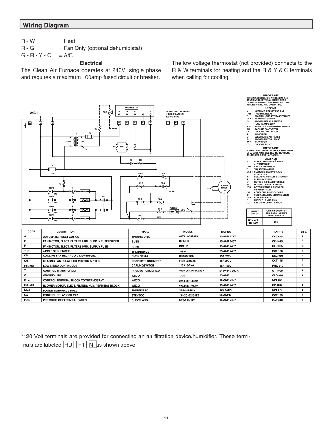 Lifebreath 60ELE operating instructions Wiring Diagram, Electrical 