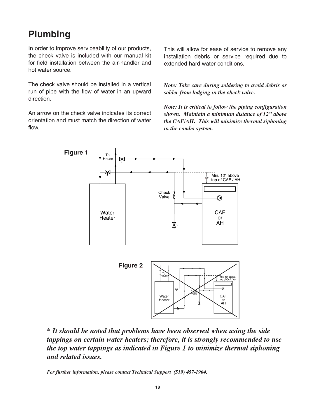 Lifebreath AH80BHW, AH40DHW, AH60DHW, AH40BHW, AH60BHW installation manual Plumbing, Water Heater 