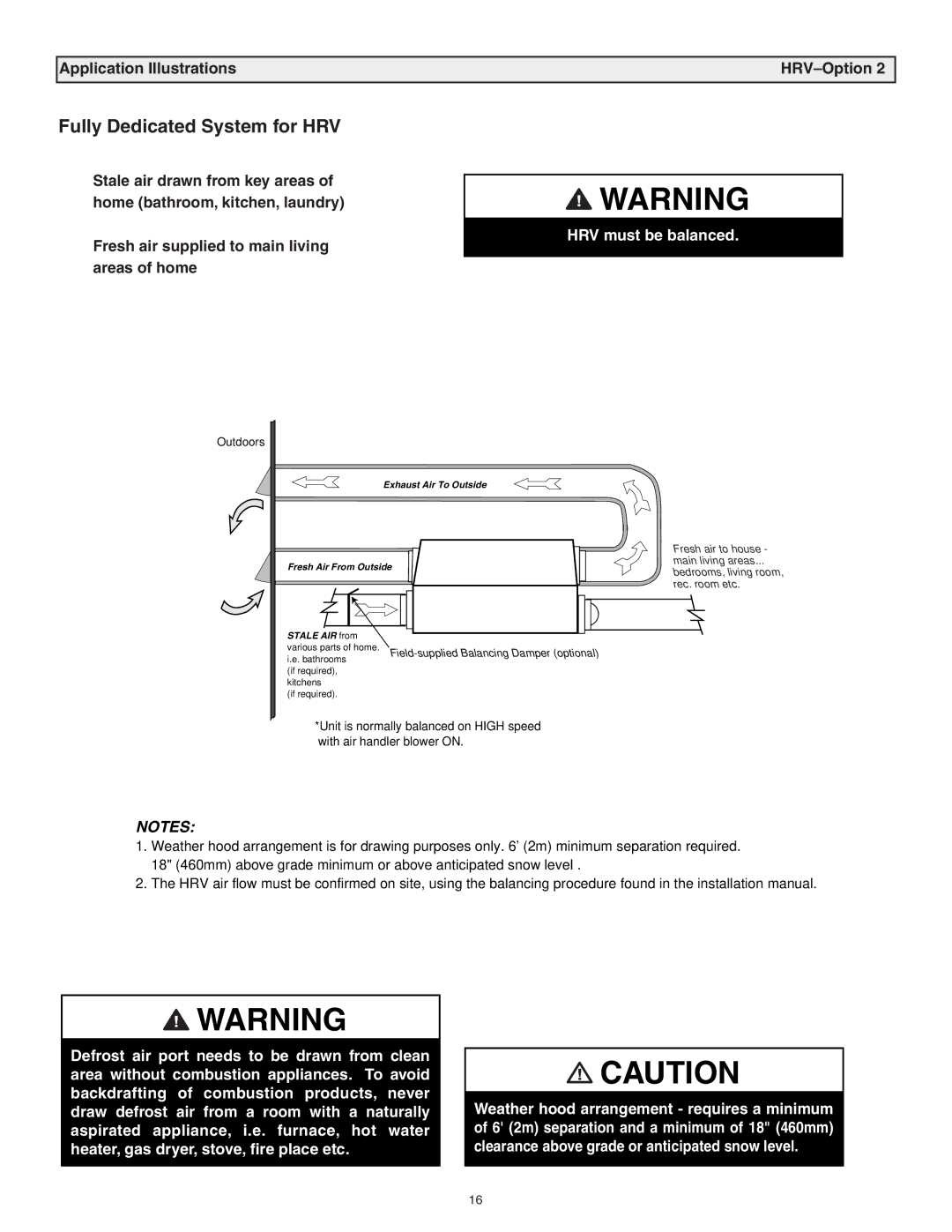 Lifebreath RNC120F, 120ERV installation manual Field-supplied Balancing Damper optional 