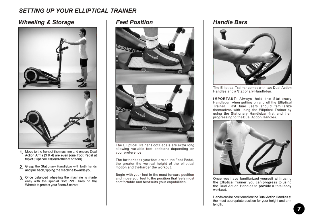 LifeCore Fitness LC-990 manual Wheeling & Storage Feet Position Handle Bars 