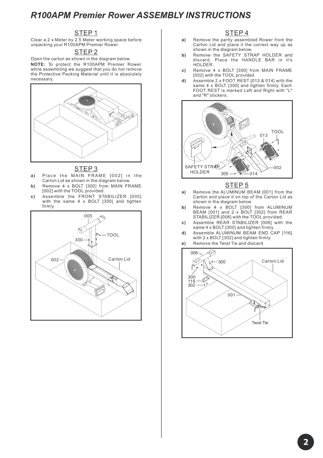 LifeCore Fitness LC-R100 manual R100APM Premier Rower Assembly Instructions, Holder 