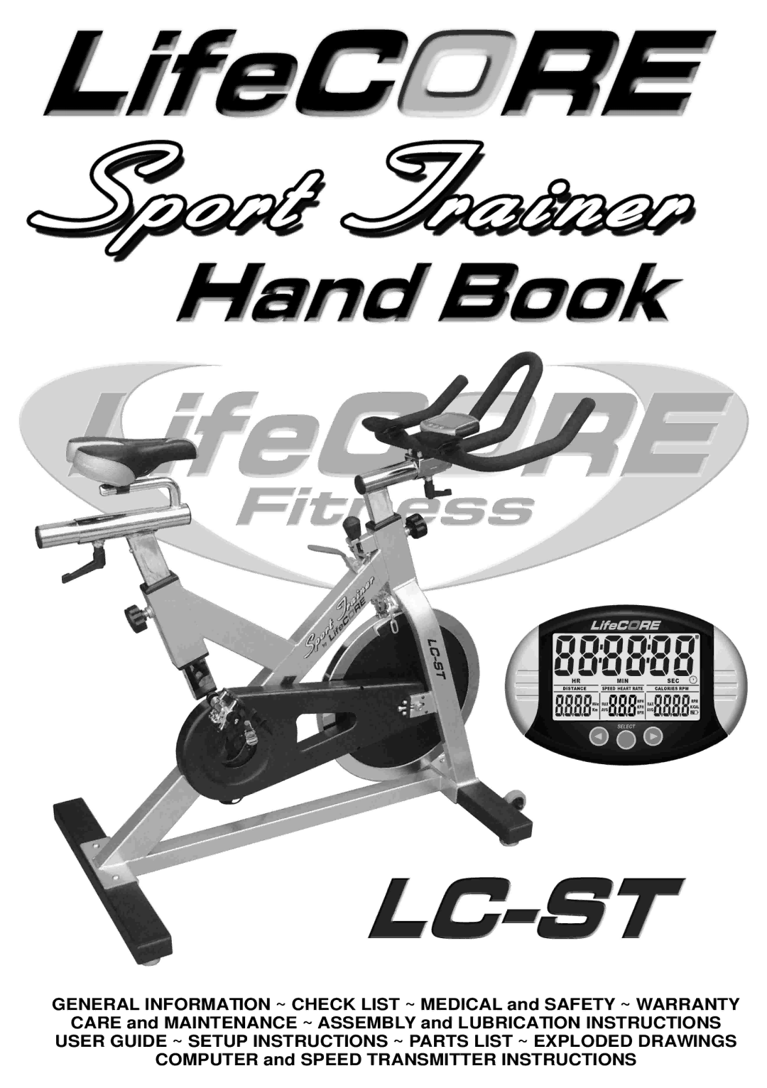 LifeCore Fitness LC-ST manual Computer and Speed Transmitter Instructions 