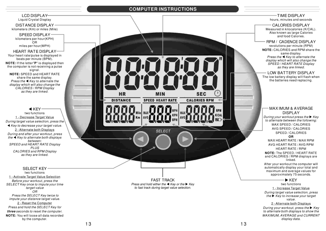 LifeCore Fitness LC-ST manual Computer Instructions 