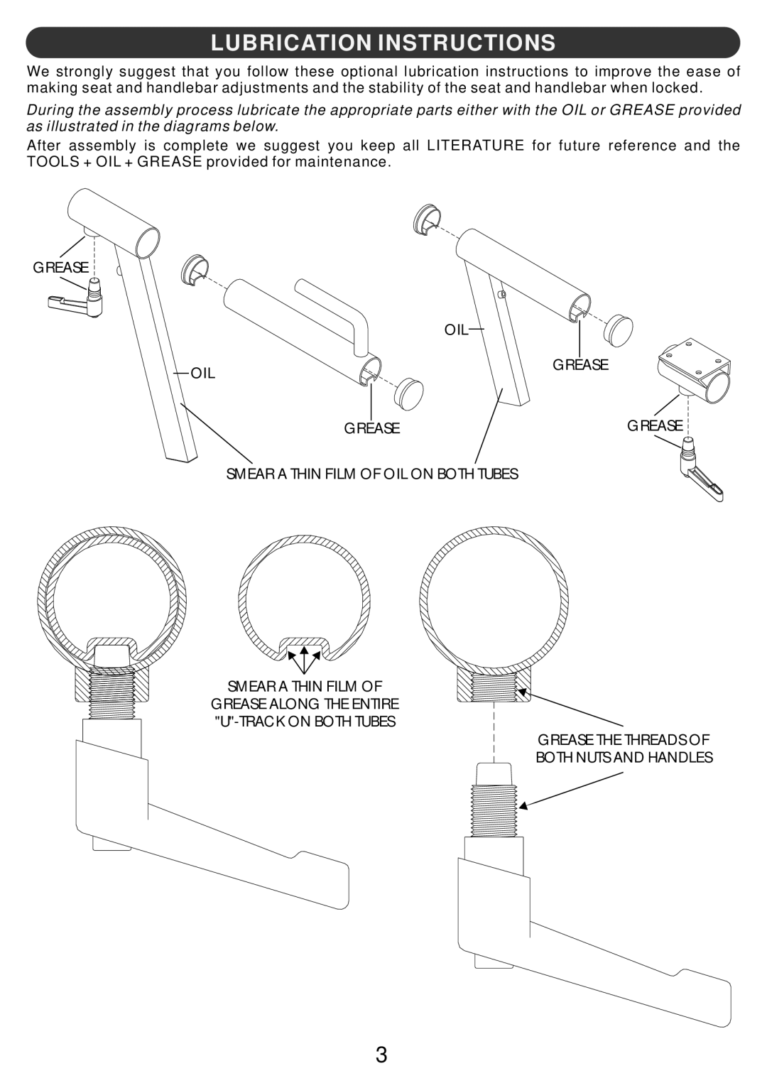 LifeCore Fitness LC-ST manual Lubrication Instructions 